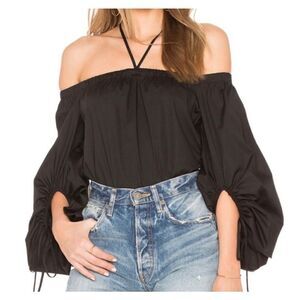 Rebecca Minkoff Revolve Tulsa Off Shoulder Blouse Black Small New